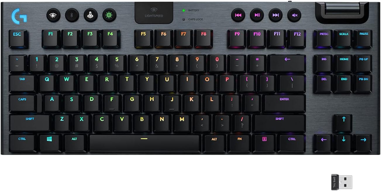 Gaming Keyboard without Numeric Keyboard, RGB LIGHTSYNC, Bluetooth Compatibility, Tactile GL Switch - Charcoal 
